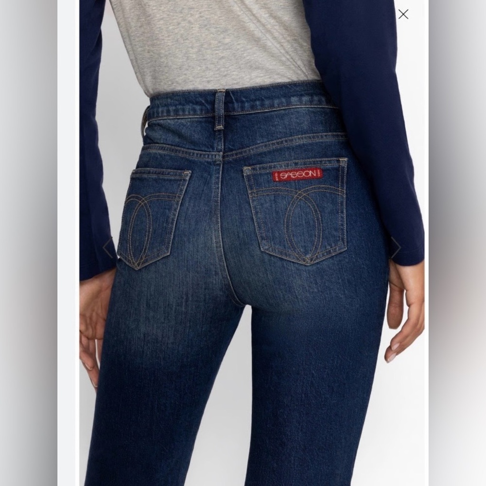 JOHNNY WAS X SASSOON NWT Sancerre High Rise Straight‎ Leg Jeans Blue Rinse Sz 29